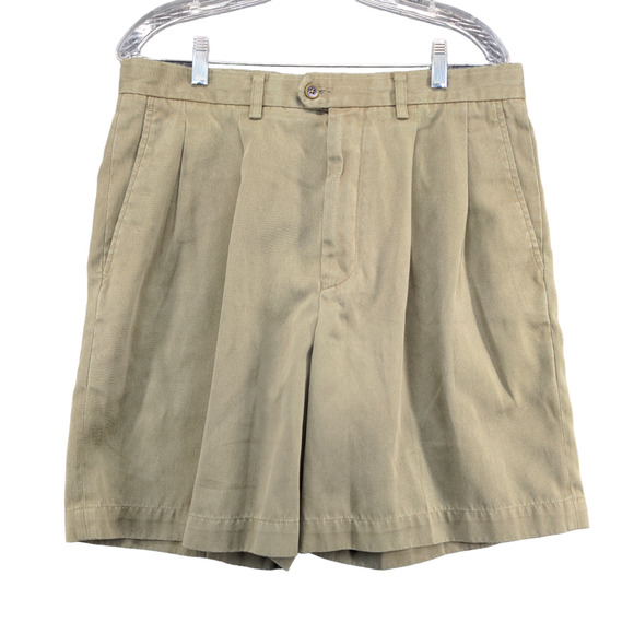 John W. Nordstrom Mens Chino Shorts Green Size 35 Slash Pockets - Picture 1 of 11